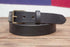 1.25" Full Grain Black Leather Belt Antique Brass Roller Buckle English Point Tip